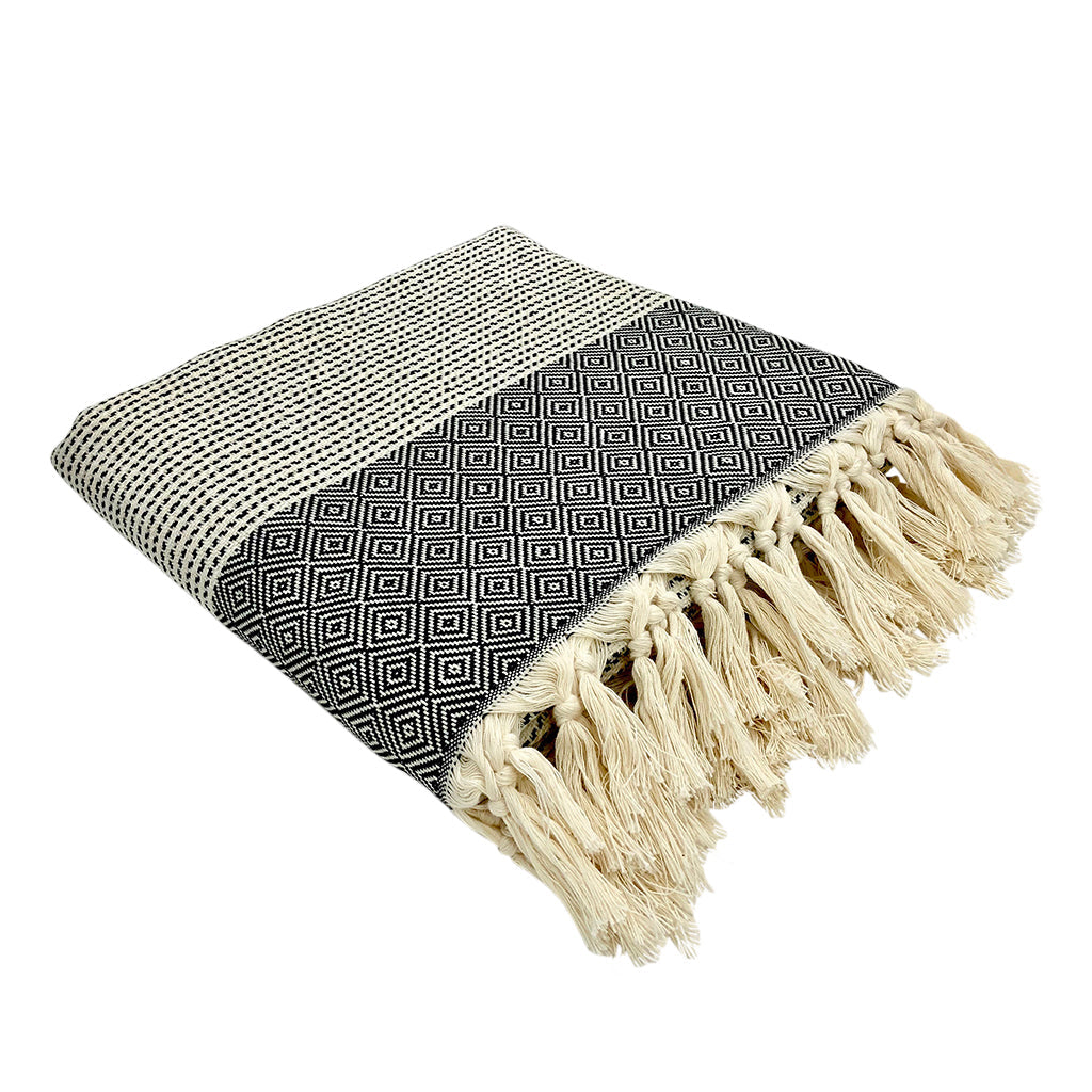 Diamond Stripe Turkish Throw - 100% Turkish cotton