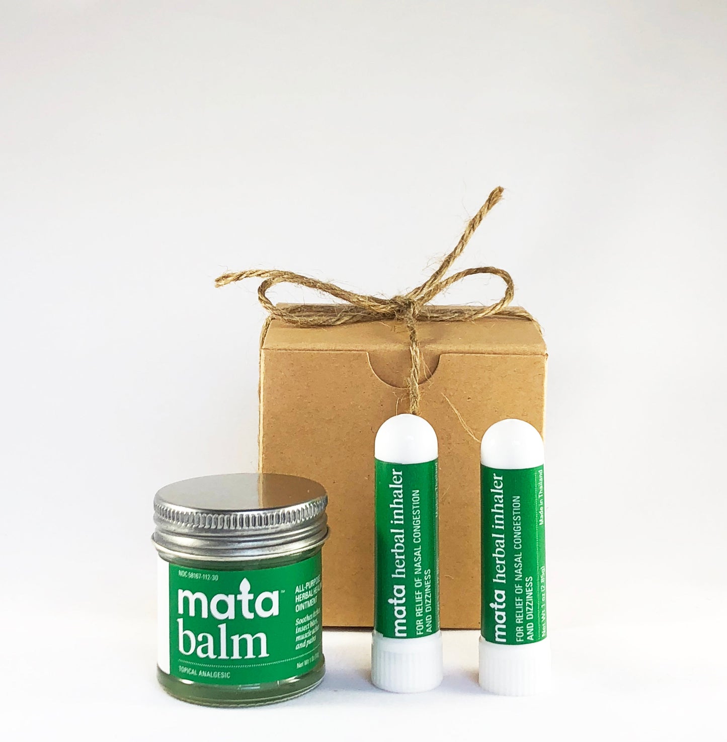 Mata Wellness Gift Set - massage and healing balm, sun-dried herbal nasal inhalers