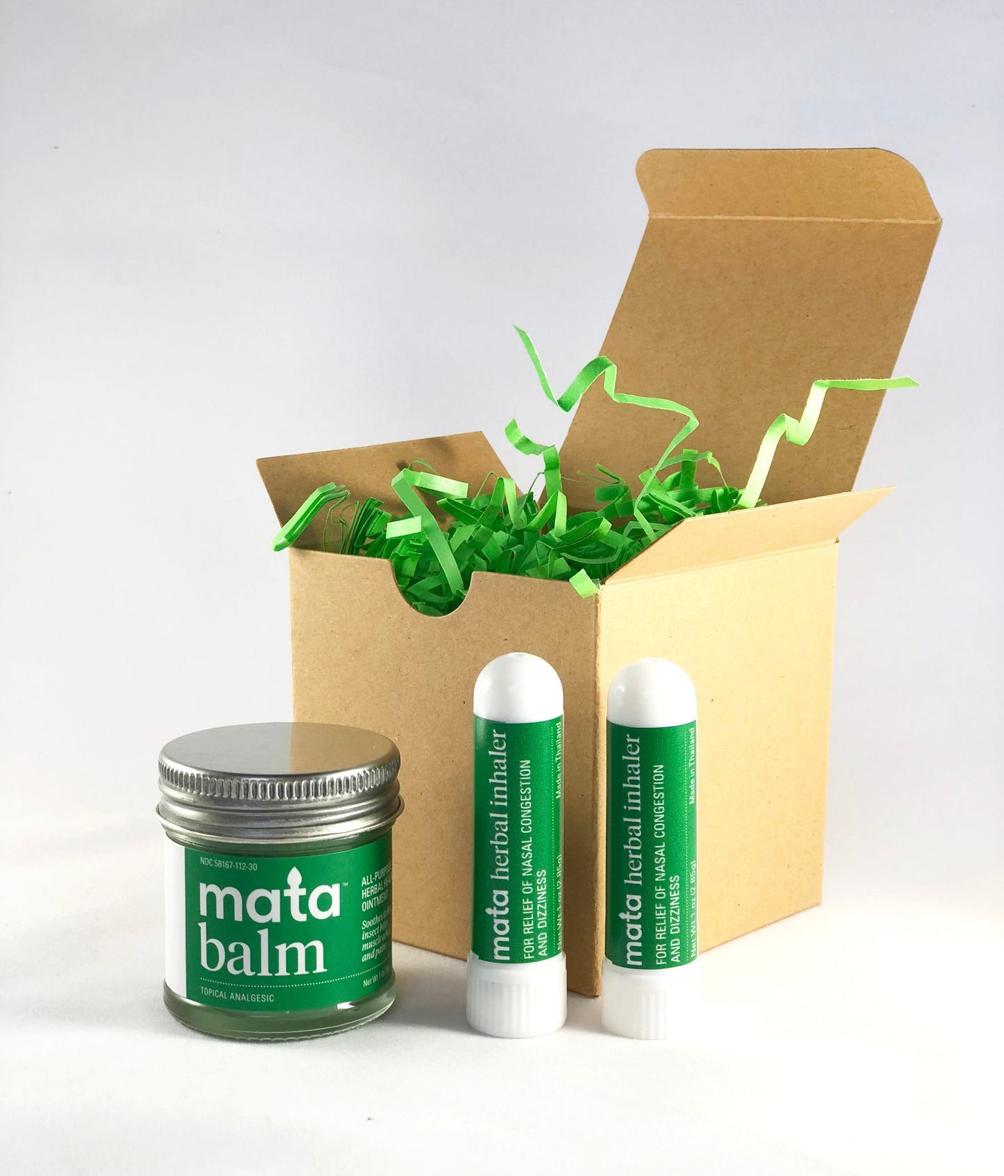 Mata Wellness Gift Set - massage and healing balm, sun-dried herbal nasal inhalers