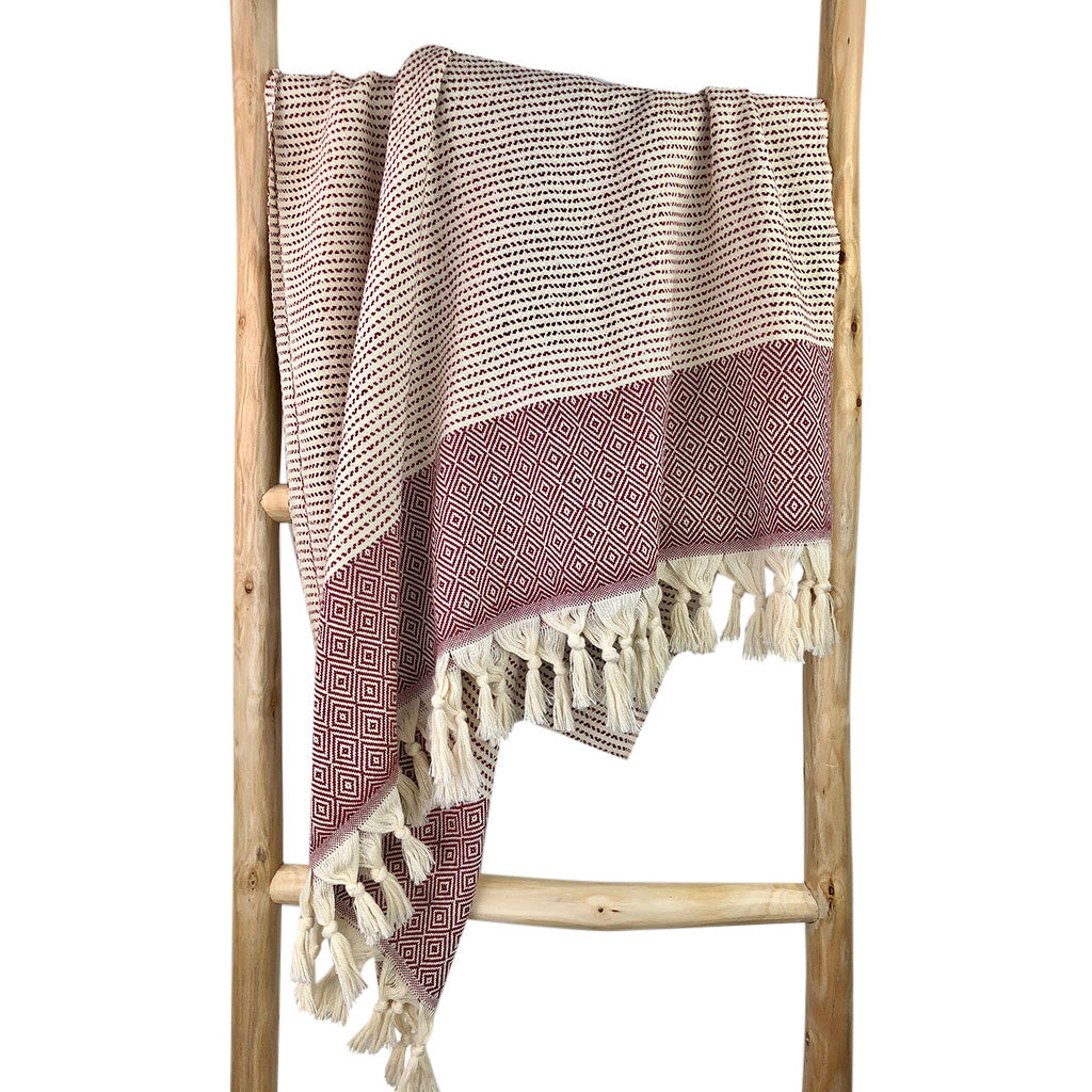 Diamond Stripe Turkish Bath or Beach Towel - 100% Turkish cotton