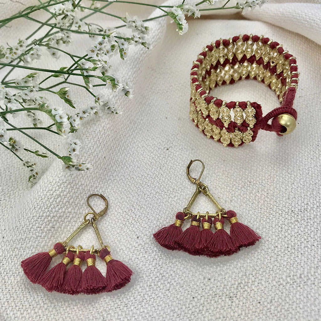 Lola Fan Earrings - Handmade and Sustainable