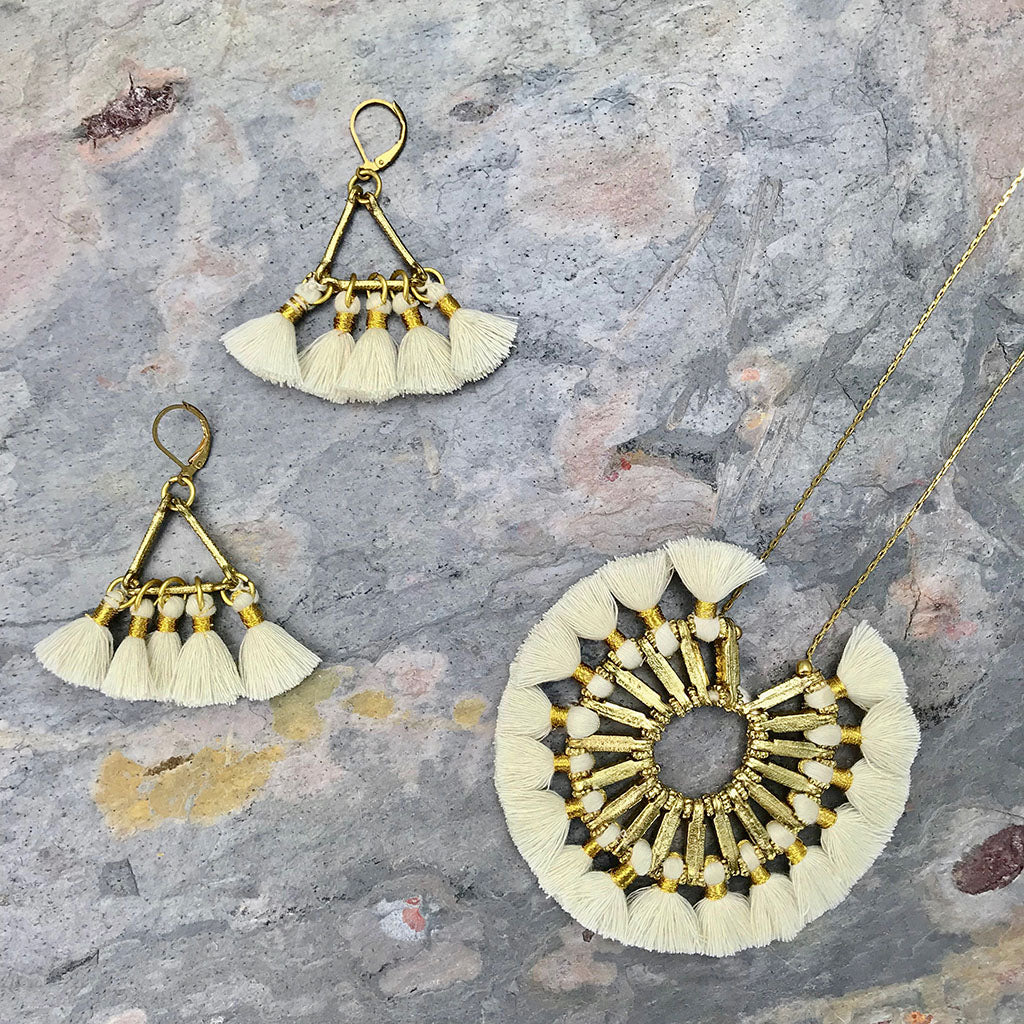 Lola Fan Earrings - Handmade and Sustainable