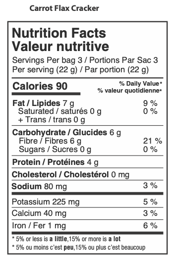 Organic KETO Carrot Flax Crackers, 6-Pack