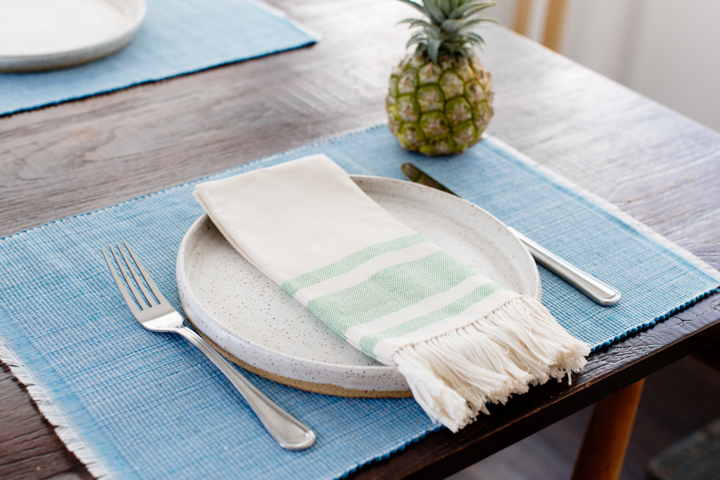 Handmade Cotton GREEN Dining Napkins - Sustainable