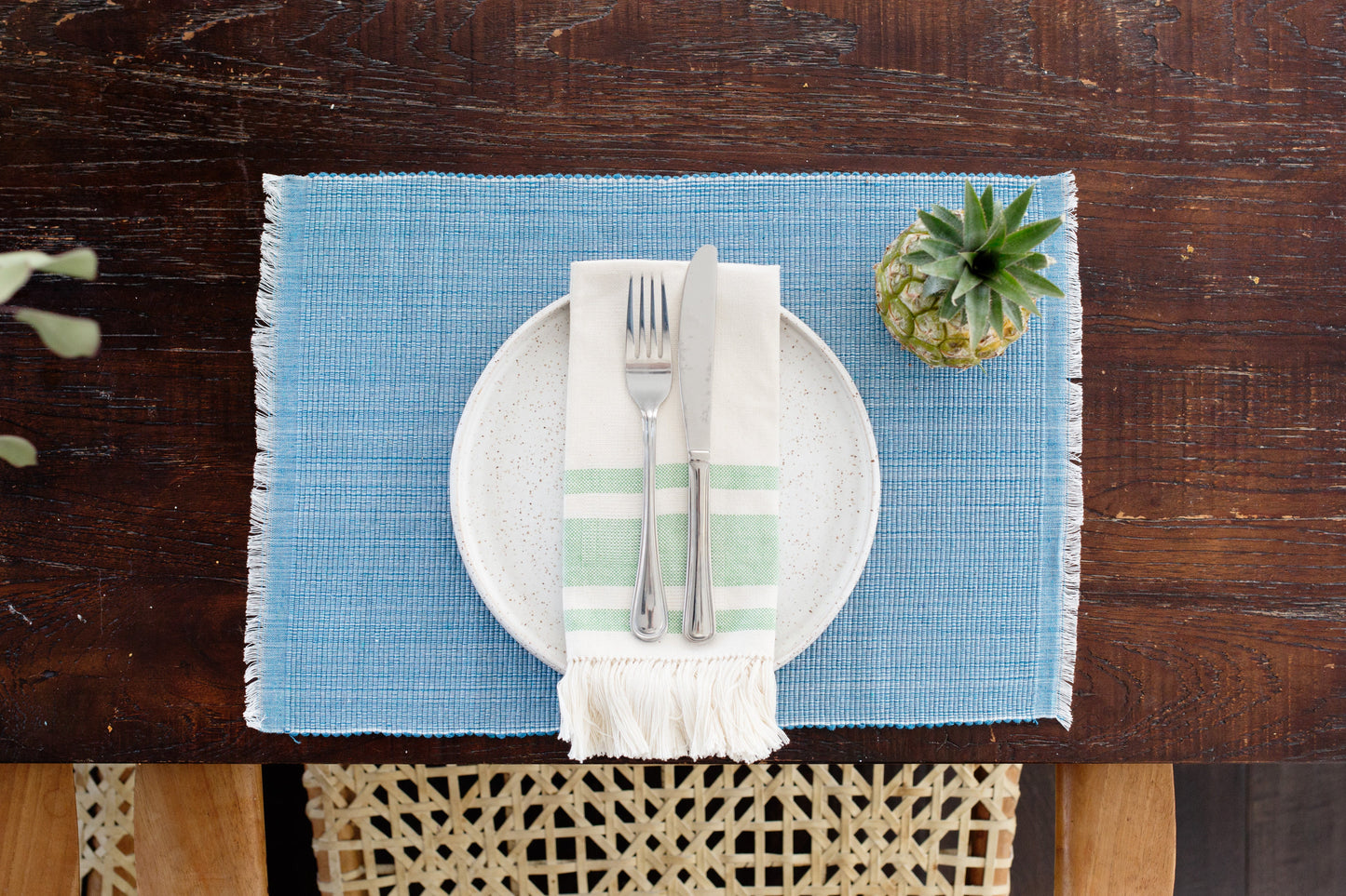 Handmade Cotton GREEN Dining Napkins - Sustainable