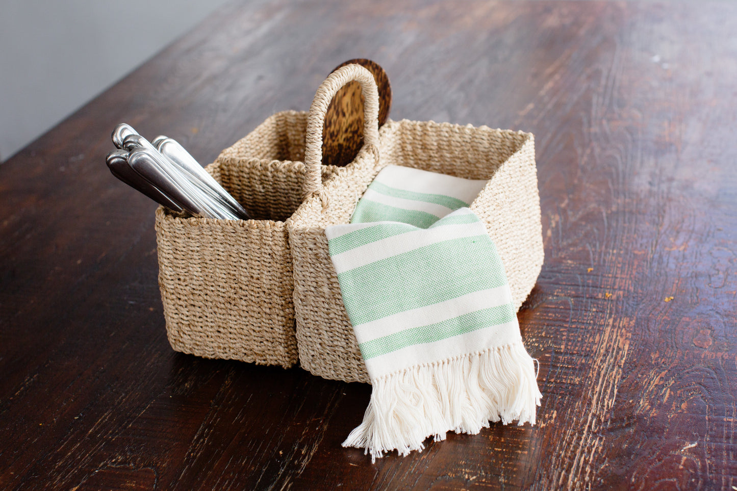 Handmade Cotton GREEN Dining Napkins - Sustainable