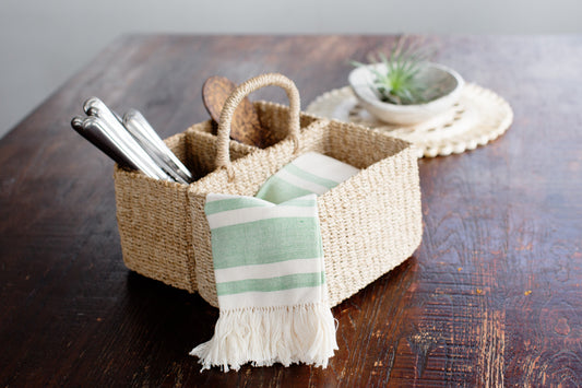 Handmade Cotton GREEN Dining Napkins - Sustainable