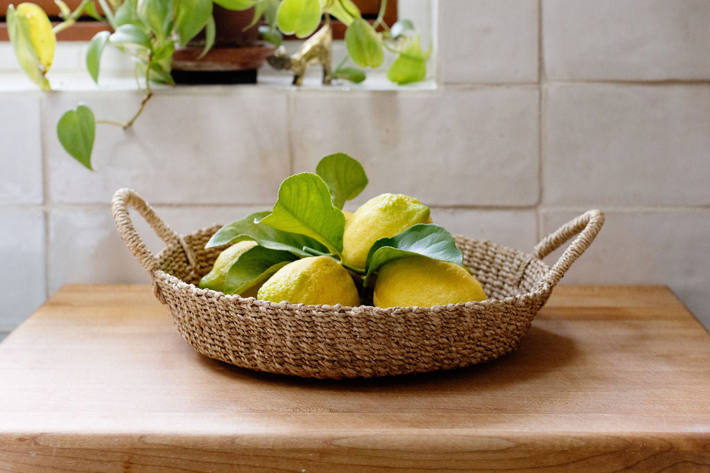 Woven Round Tray - Sustainable and Handmade from Seagrass