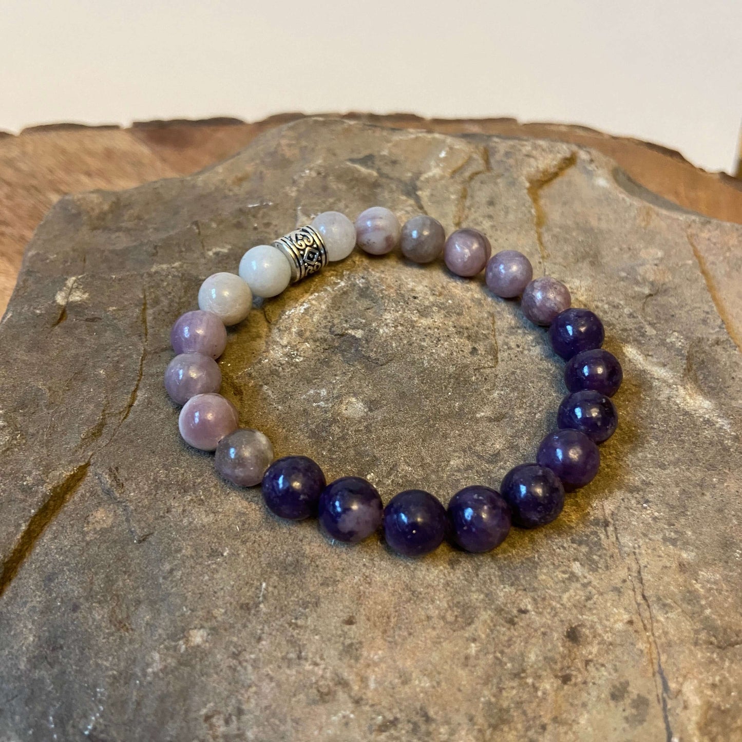 Lepidolite Ombre Bead Bracelet