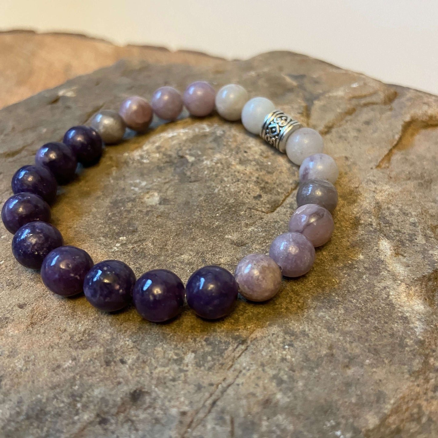 Lepidolite Ombre Bead Bracelet