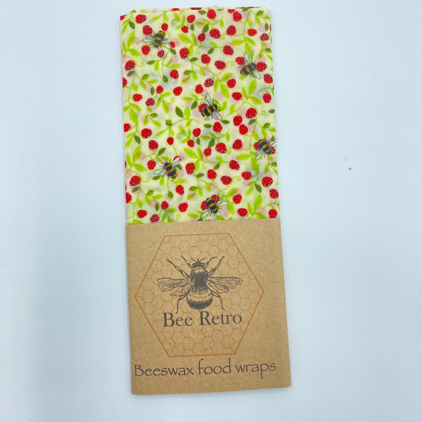 Strawberry Bee, Eco Friendly Beeswax Wraps