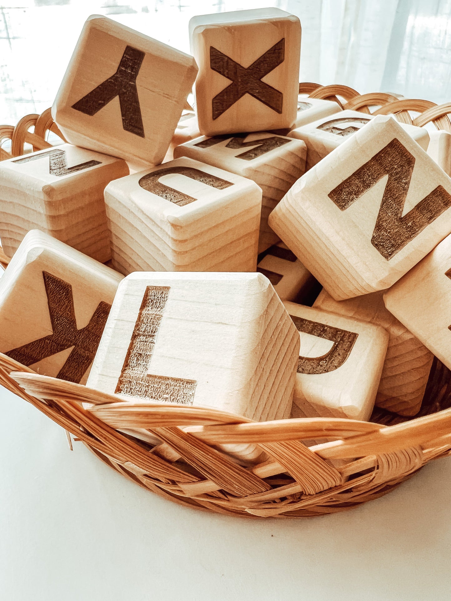 Wooden Alphabet Blocks, Wooden Toys for Baby and Toddler