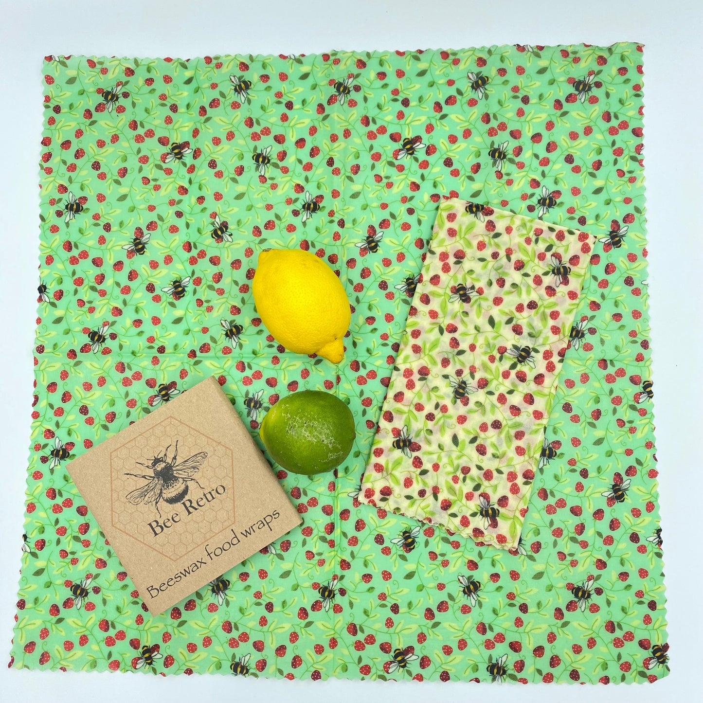 Strawberry Bee, Eco Friendly Beeswax Wraps