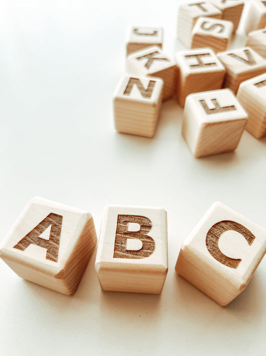 Wooden Alphabet Blocks, Wooden Toys for Baby and Toddler