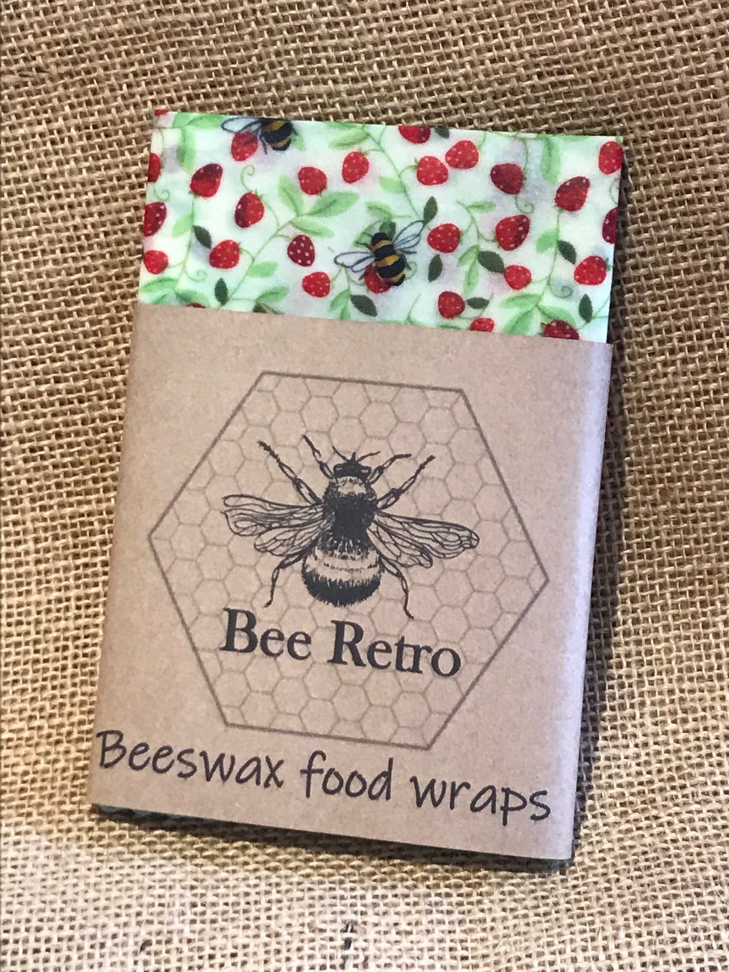 Strawberry Bee, Eco Friendly Beeswax Wraps