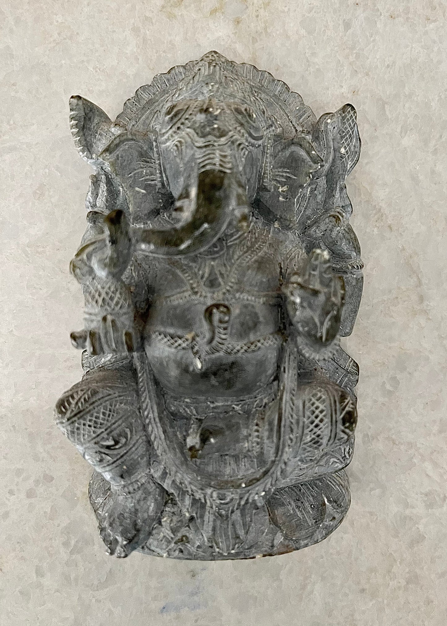 Handcrafted Sculpture Soapstone Elephant Head God Ganesha - Small