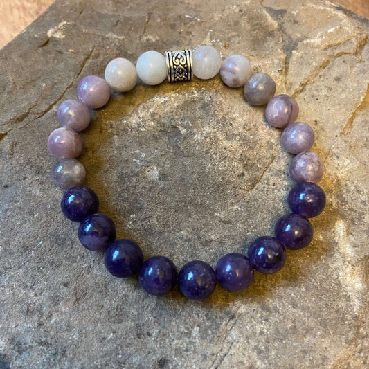 Lepidolite Ombre Bead Bracelet