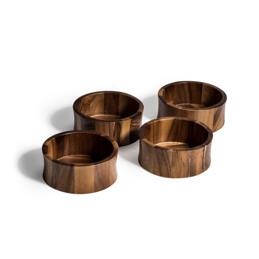 Maribo Individual Salad Bowl x 4  - made from acacia wood