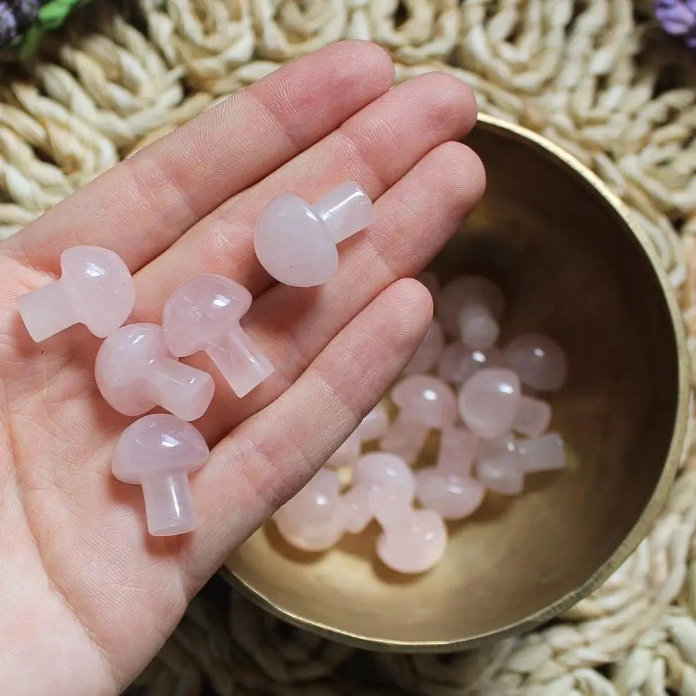 Mini Crystal Mushrooms, Rose Quartz