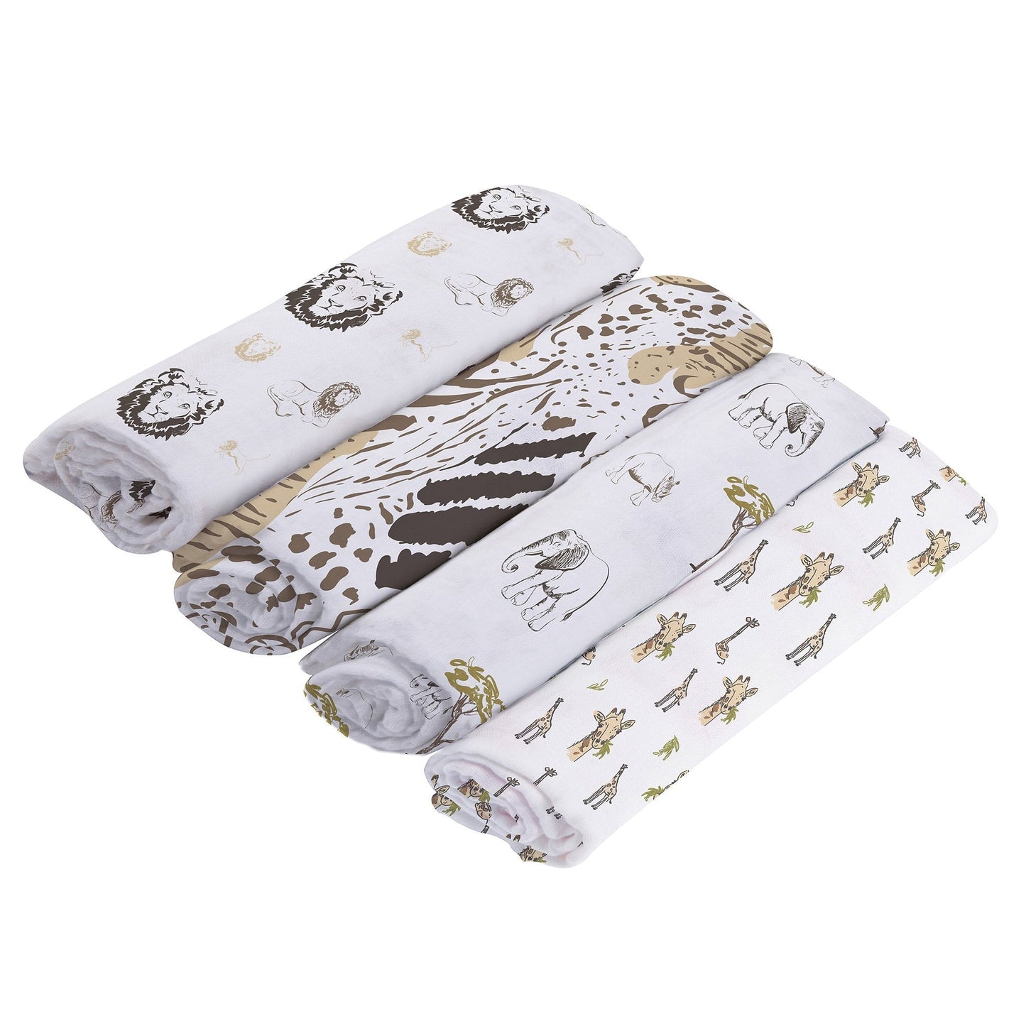 On The Savannah Bamboo Muslin Swaddle 4PK