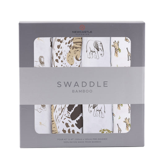 On The Savannah Bamboo Muslin Swaddle 4PK