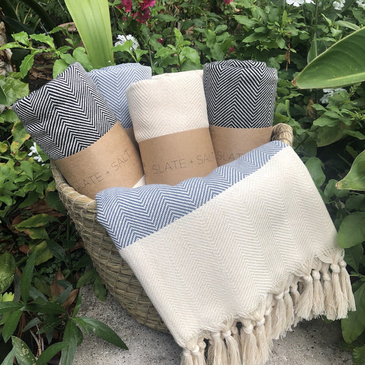 Herringbone Turkish Towel - 100% Turkish cotton - Bath or Beach