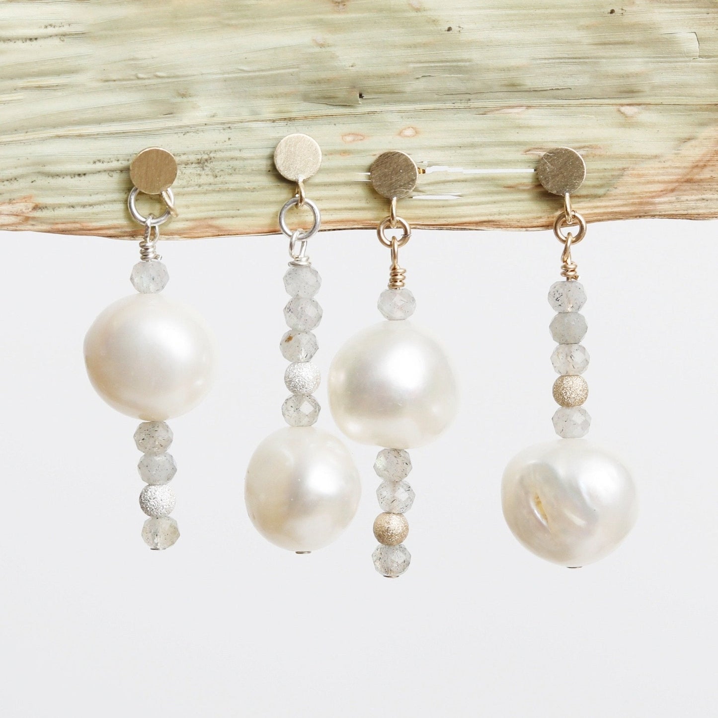 Stardust Pearl Asymmetrical Earrings