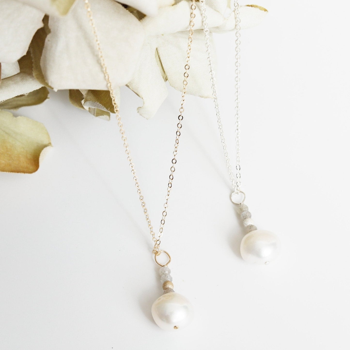 Stardust Pearl Drop Necklace