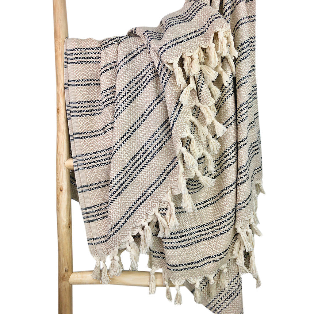 Woven Stripe Turkish Throw - 100% Turkish cotton