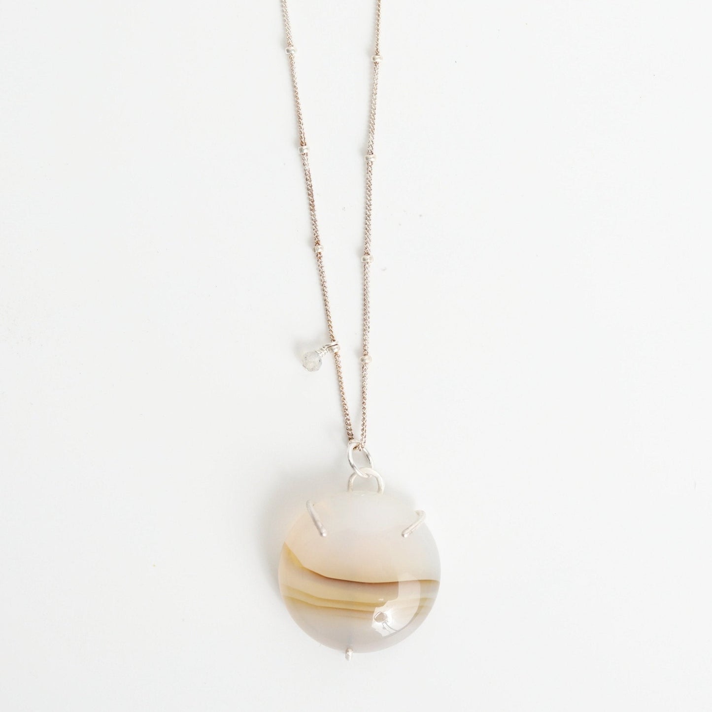 Sunshowers Dendritic Agate Prong Necklace