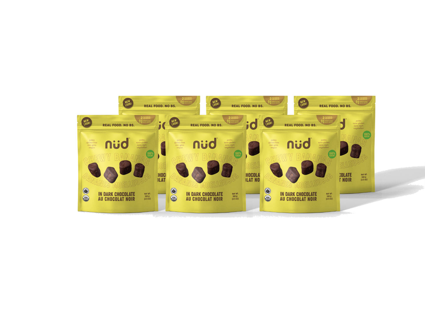 Organic Chocolate Covered Chewy Bananas - Case of 6 x 100g pack